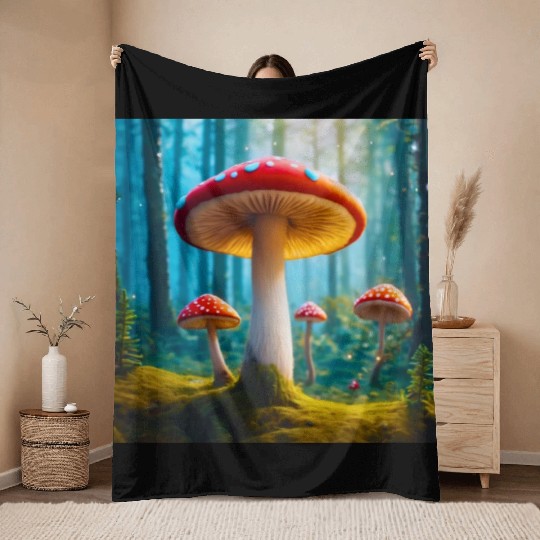 Mellow Mushroom Throw Blankets
