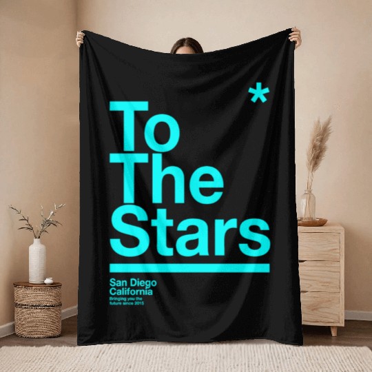 To The Stars Light Blue Throw Blankets