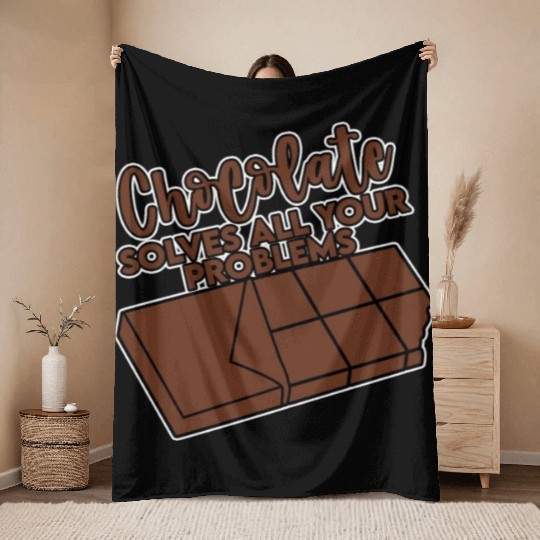 Chocolate Solves All Your Problems 4 Throw Blankets