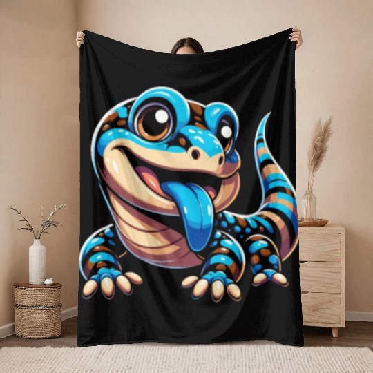 Lizard Collector Reptile Lover Blue Tongue Skink Throw Blankets