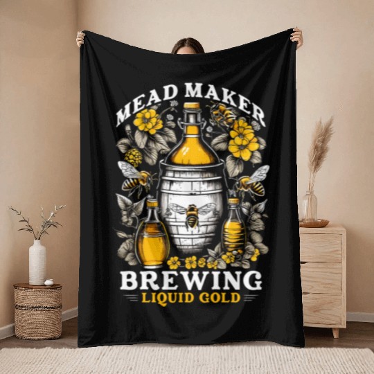 Beekeeping Bee Honey Wine Producer Mead Maker Throw Blankets