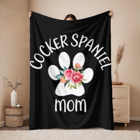 Cocker Spaniel Mom For Friend Anniversary Throw Blankets