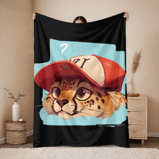 Surprised Cheetah Throw Blankets