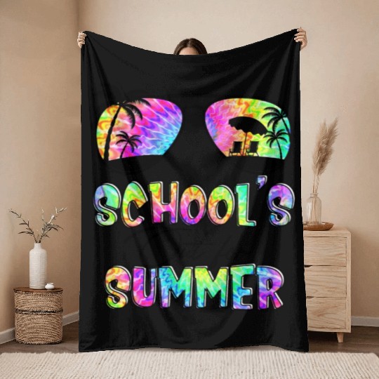 Funny Last Day Of School Teacher School s Out For Throw Blankets