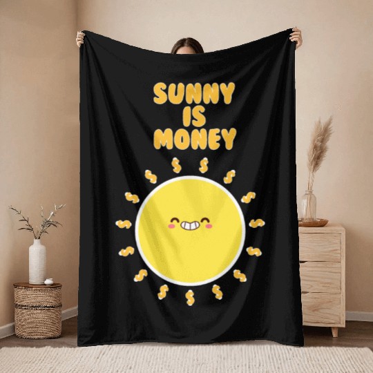 sunny is money Throw Blankets