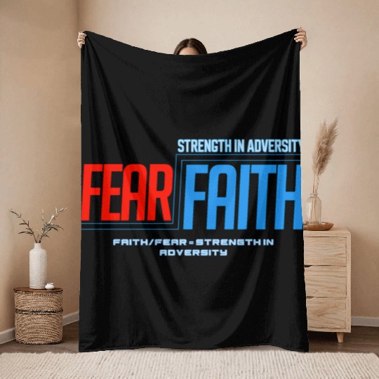 Faith Over Fear Throw Blankets