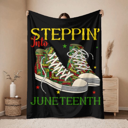 Step' Into Junenth Like My Ancestors Black Youth S Throw Blankets