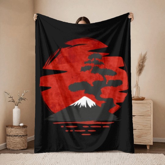 Japanese Bonsai Tree Japanese Bonsai Throw Blankets