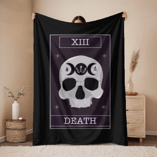 Tarot Death Card Throw Blankets