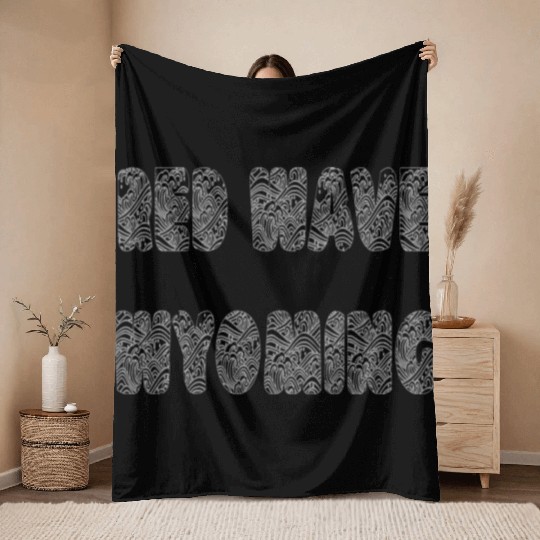 Red Wave Wyoming Throw Blankets