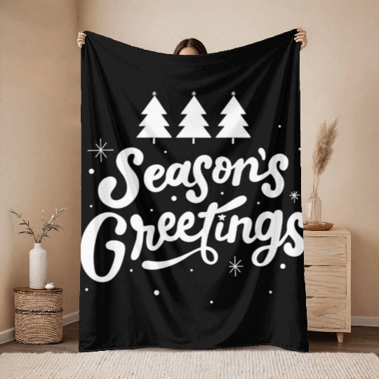 Seasons Greetings Throw Blankets