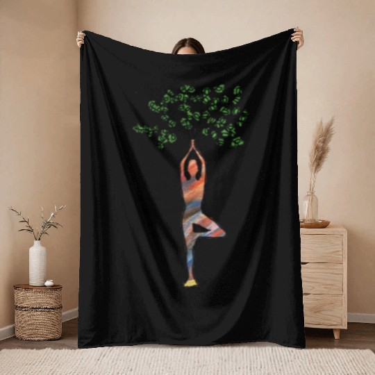 Thriving Tree Throw Blankets