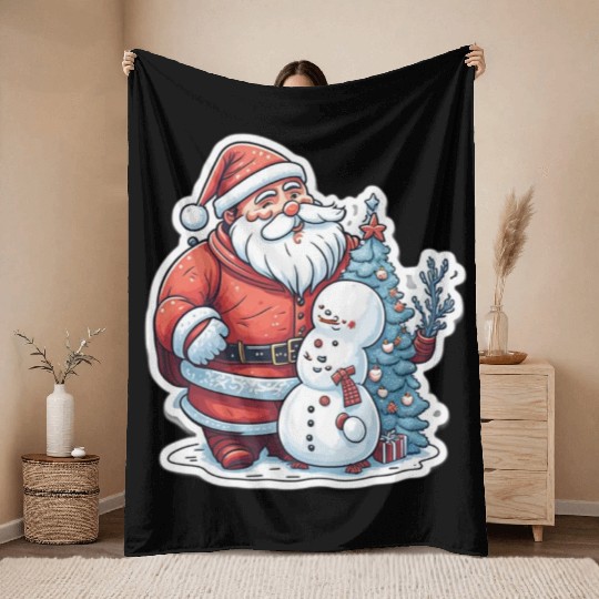 Cheerful Holidays Await: Explore Our Santa Throw Blankets