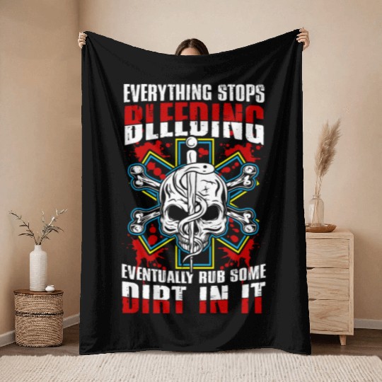 Everything stops bleeding | medical emergency Throw Blankets