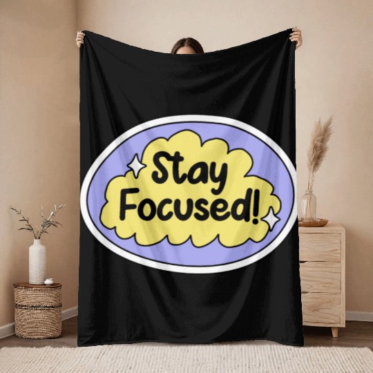 Inspirational Quote Stay Focused On Your Goals. Throw Blankets