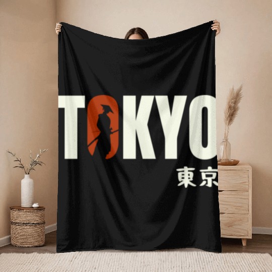 Tokyo Typography Throw Blankets - Urban Statement
