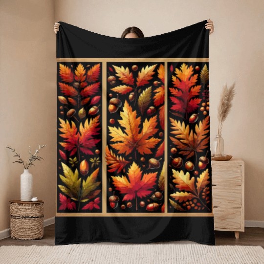 The elements of autumn Throw Blankets