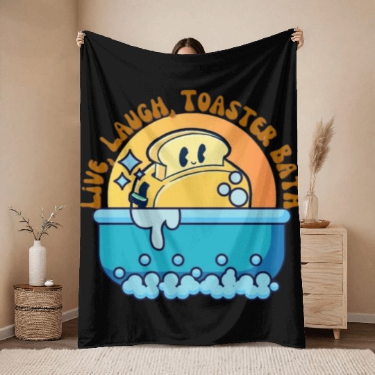 Live Laugh Toaster Bath Throw Blankets