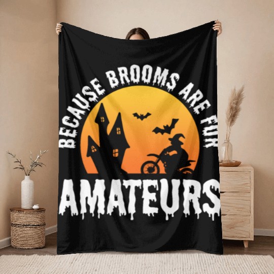 Funny Biker Motorcycle Enthusiast Throw Blankets