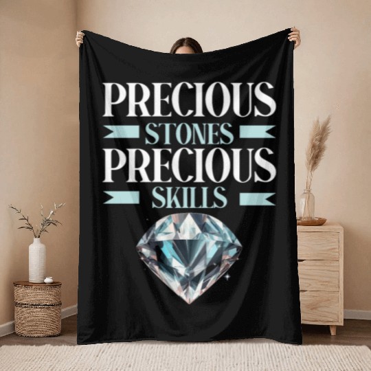 Lapidary Artist Gemstone Stone Collecting Stone Throw Blankets