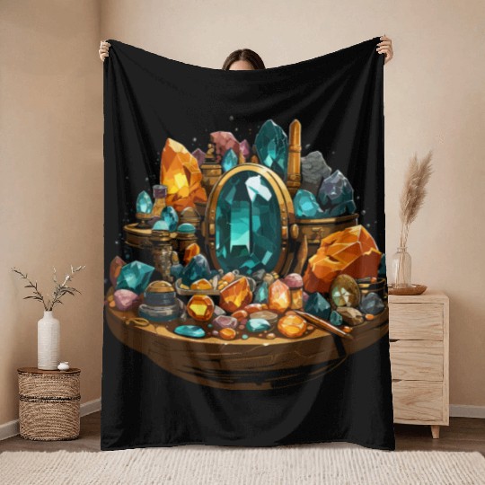 Lapidary Artist Gemstone Stone Collecting Stone Throw Blankets