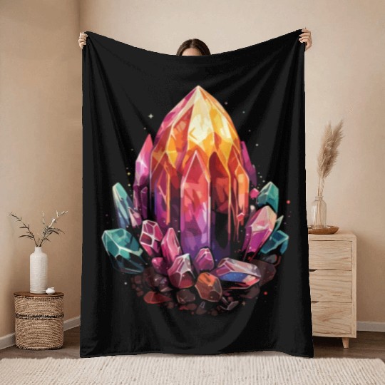 Lapidary Artist Gemstone Stone Collecting Stone Throw Blankets