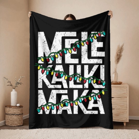 Mele Kalikimaka Hawaiian Christmas Holidays Themed Throw Blankets