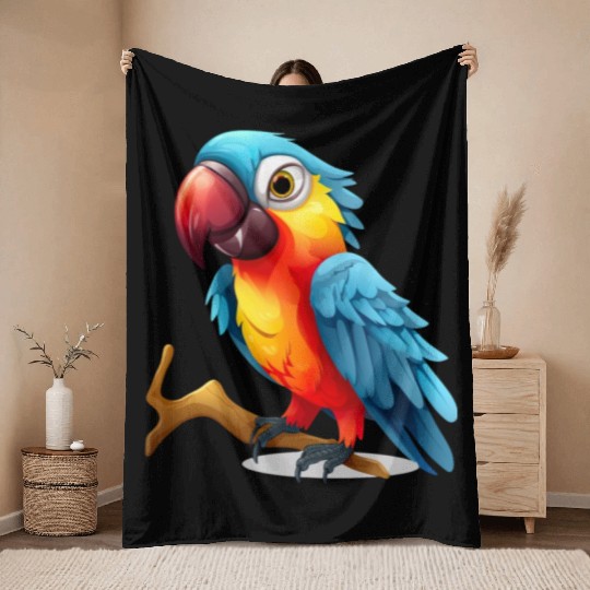 Macaw Parrot for a Bird Lover Animal Lover Throw Blankets