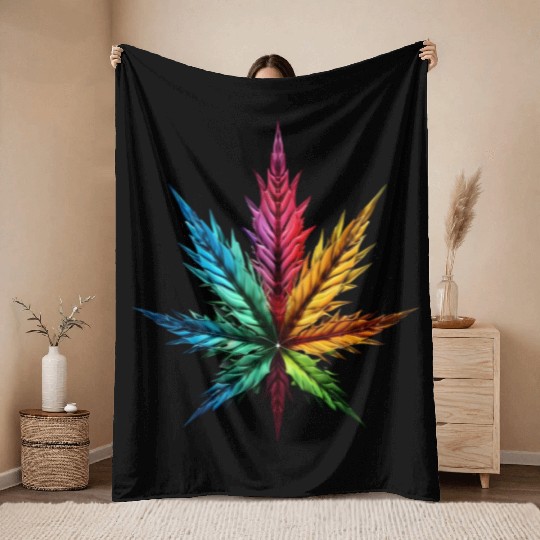 Spectrum Splendor: The Vivid Leaf Throw Blankets