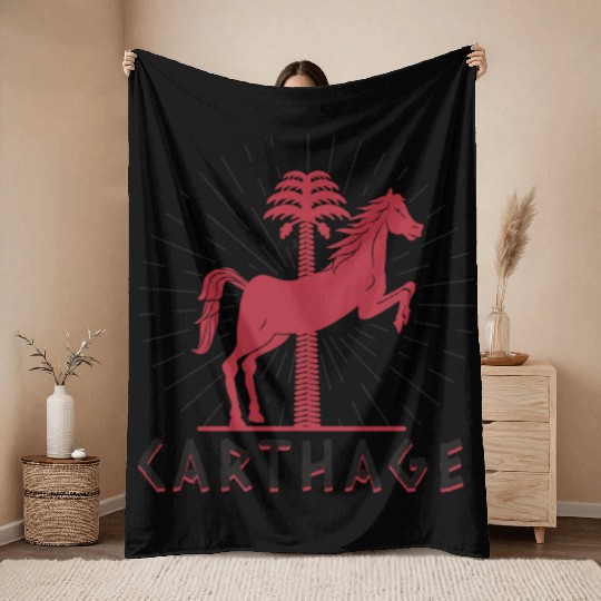 Carthage horse Throw Blankets