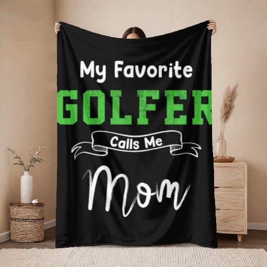 Mothers day golfer mom Throw Blankets
