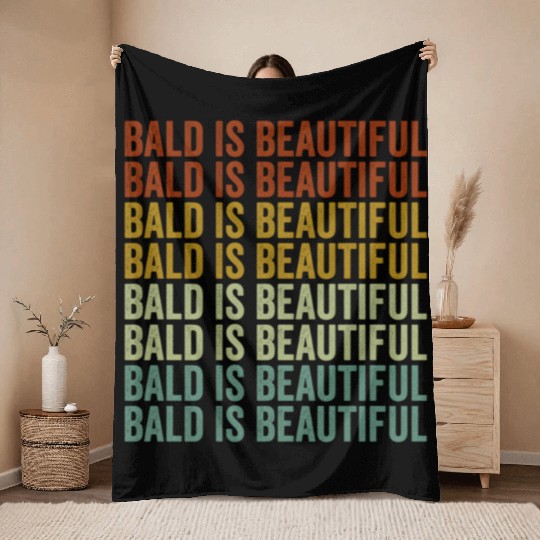 Bald Is Beautiful Throw Blankets
