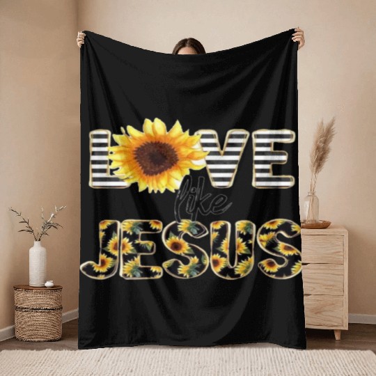 Mother Mary - Praying With Rosary Throw Blankets