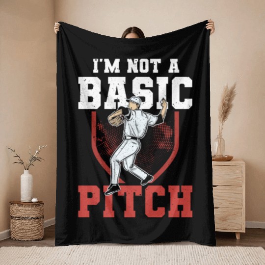 Funny Baseball Pitcher Throw Blankets