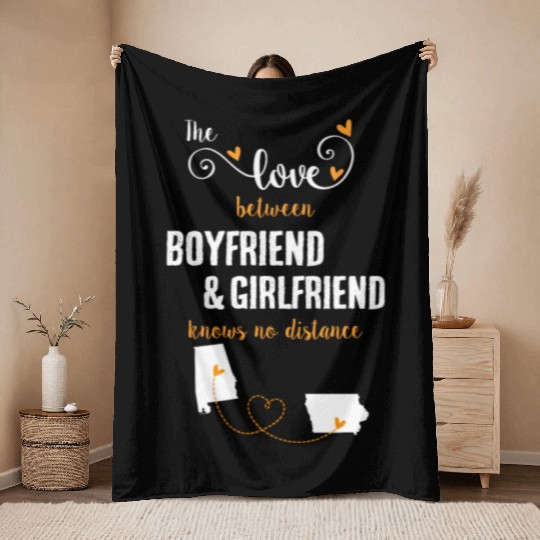 Love Between BF And GF Albm To Iowa Gift Throw Blankets