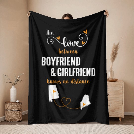 Love Between BF And GF Albm To Maine Gift Throw Blankets