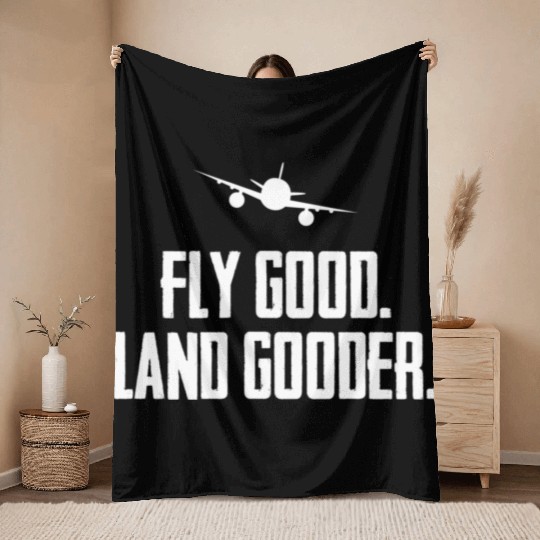 Fly Land Er Airline Pilot Private Pilot Student Throw Blankets