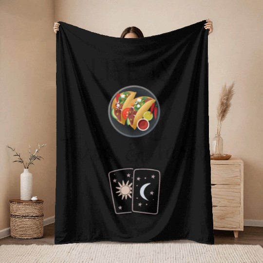 Give Me Tacos Tarot Throw Blankets