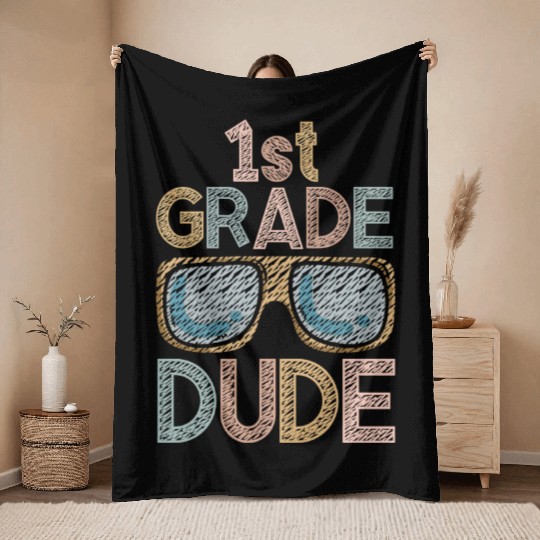 Kindergarten Teacher Funny Student 1st Graduation Throw Blankets
