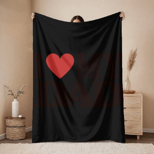 Love My Dad Heart Adult Throw Blankets Throw Blankets