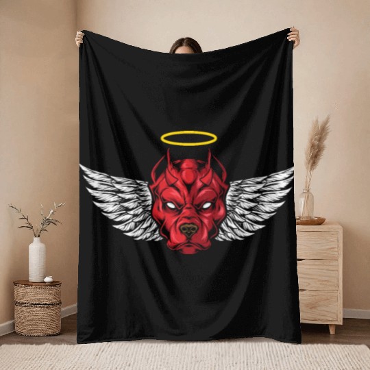 Devil Cane Corso Dog Throw Blankets
