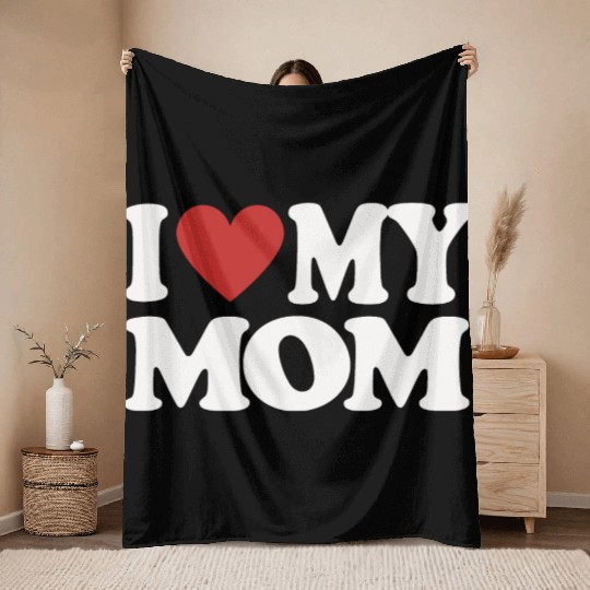 I Love My Mom Men's Muscle Throw Blankets Sleeveless Gym