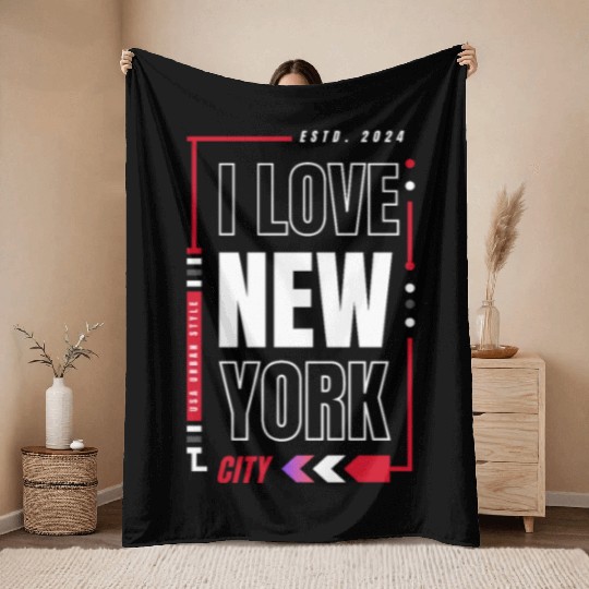 T ShirtI love new york Throw Blankets