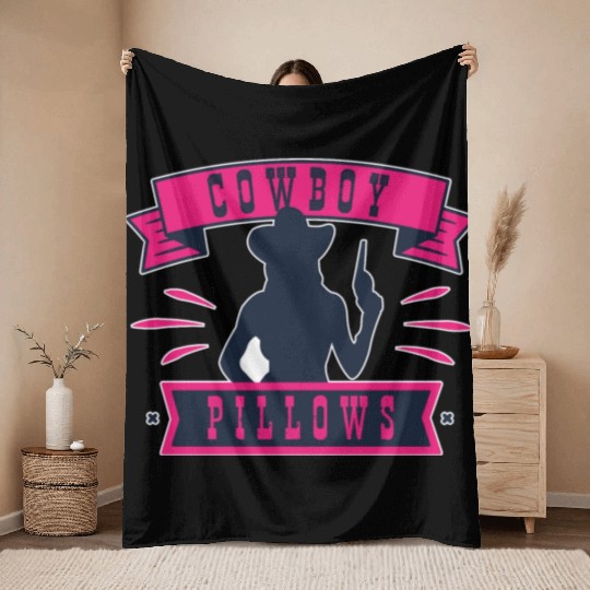 Cowboy Pillows Southern Girl Texas Lady Funny Throw Blankets