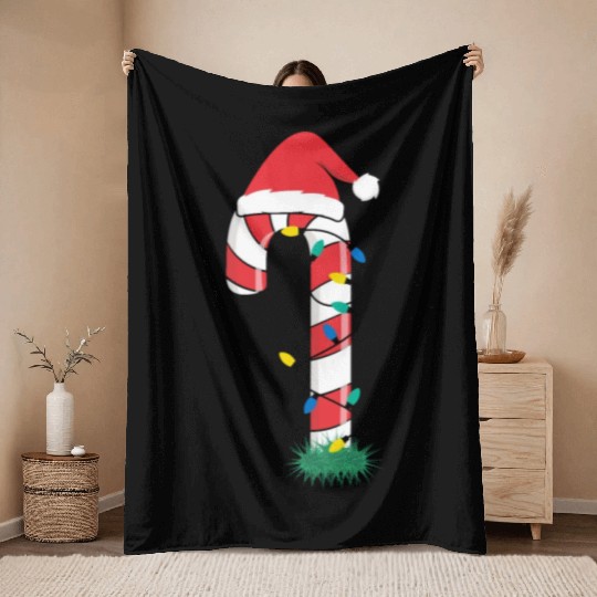 Christmas Candy Cane Santa Xmas Kids Toddler Youth Throw Blankets