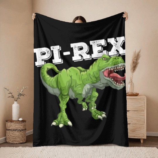Pi Rex Day Dinosaur Math Mathematics Throw Blankets