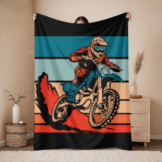 Dirt Bike Mx Motocross Supermoto Throw Blankets