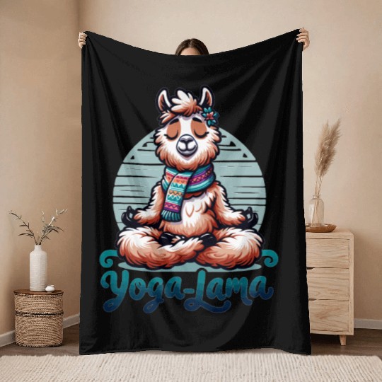 Yoga-Llama Serenity Throw Blankets