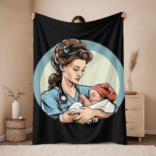 Registered Nurse Medical Medicine Neonatal Nurse Throw Blankets