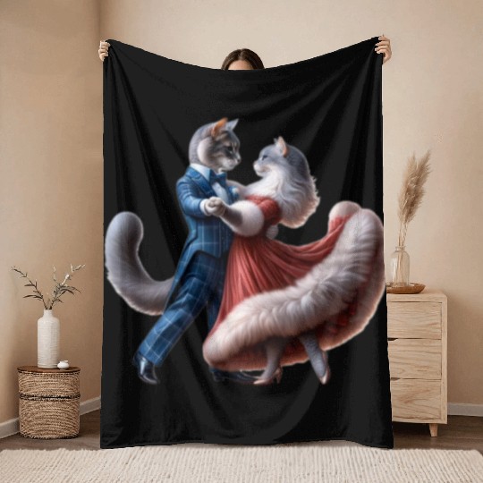 Twilight Dance of Cats Throw Blankets
